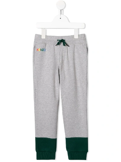 Kenzo Kids' Drawstring Waist Trousers In Grey