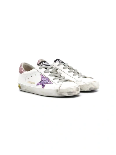Golden Goose Kids' Star Patch Sneakers In White