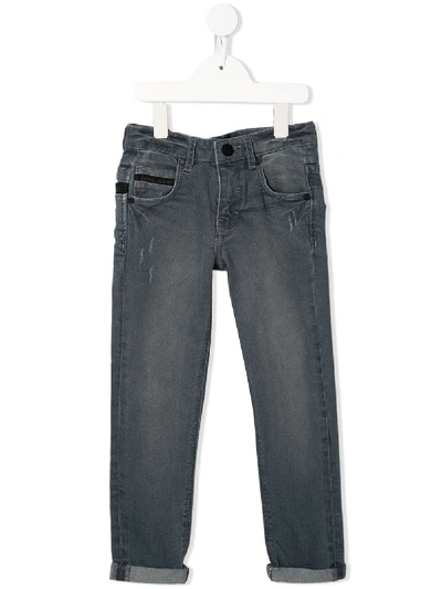 Karl Lagerfeld Kids' Straight-fit Jeans In Grey