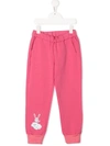 Simonetta Bunny Print Elasticated Track Pants In Pink