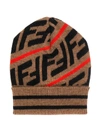 Fendi Ff Intarsia Beanie In Brown
