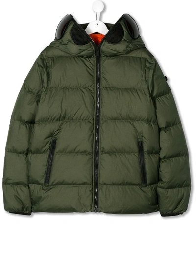 Ai Riders On The Storm Teen Lens Integrated Down Jacket In Green