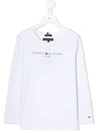 Tommy Hilfiger Junior Kids' Logo Print T-shirt In White