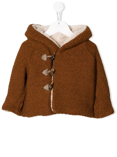 Aletta Babies' Hooded Duffle Coat In Brown
