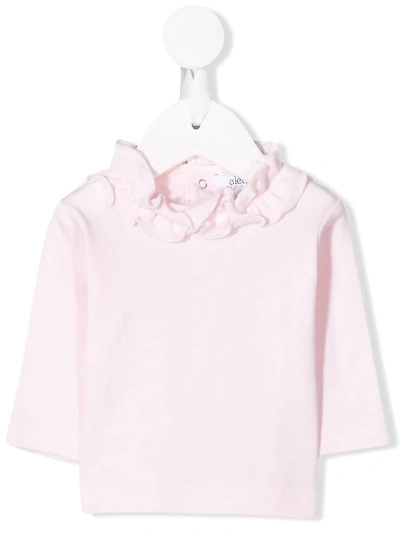 Aletta Babies' Ruffle-neck Top In Pink