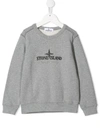 Stone Island Junior Kids' Crew Neck Sweatshirt In Grey