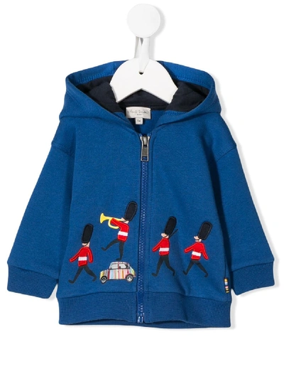 Paul Smith Junior Babies' Embroidered Marching Soldiers Hoodie In Blue