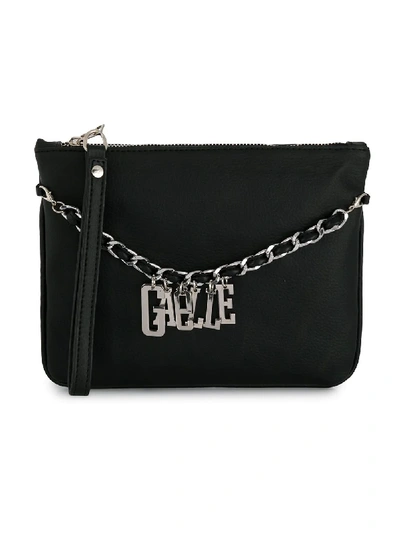 Gaelle Paris Logo Chain Clutch Bag In Black