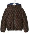 Fendi Kids' Ff Reversible Padded Coat In Brown