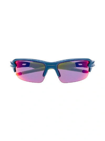 Oakley Kids' Flak Xs Rectangular Sunglasses In Blue