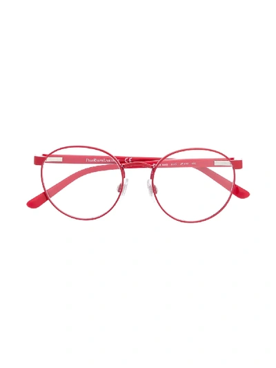 Polo Ralph Lauren Kids' Round-frame Logo Glasses In Red