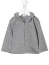Il Gufo Babies' Scalloped Neck Cardigan In Grey