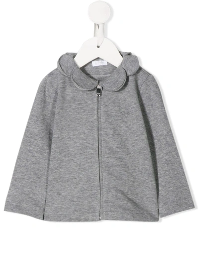 Il Gufo Babies' Scalloped Neck Cardigan In Grey