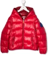 Save The Duck Hooded Padded Jacket In Red