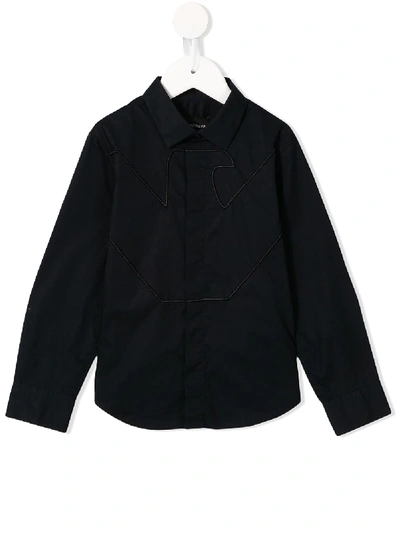 Emporio Armani Kids' Embroidered Shirt In Blue