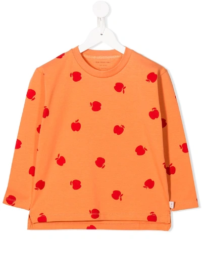Tiny Cottons Kids' Apple Print Jersey Top In Orange