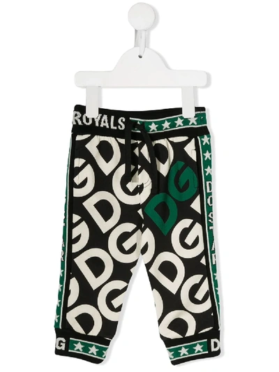 Dolce & Gabbana Babies' Royals Track Trousers In Black