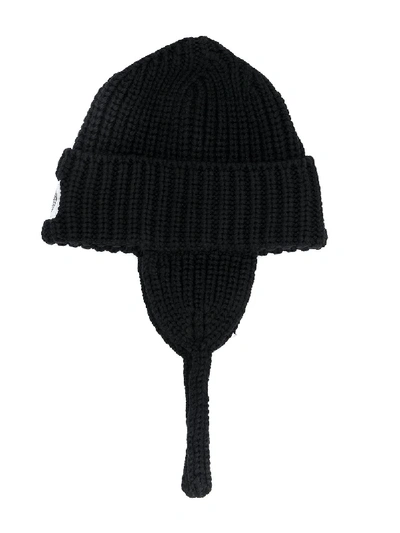 Stone Island Kids' Logo Patch Beanie In Black