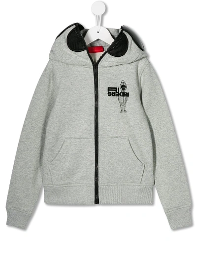 Ai Riders On The Storm Kids' Zip-up Hoodie In Gray