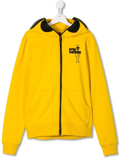Ai Riders On The Storm Teen Zip-up Hoodie In Yellow