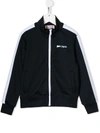 Palm Angels Kids' Contrast Side Panel Jacket In Blue