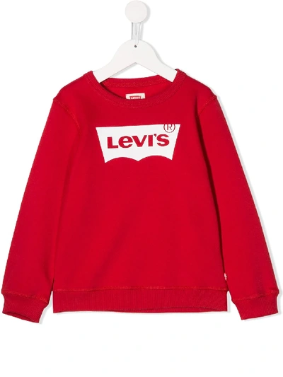 Levi's Kids' Printed Logo Sweatshirt In Red