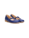 Pèpè Kids' T-bar Low Heel Shoes In Blue