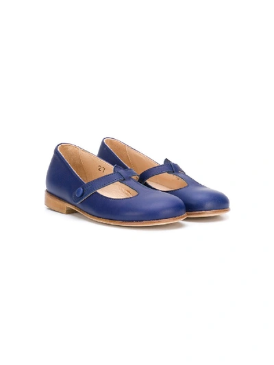 Pèpè Kids' T-bar Low Heel Shoes In Blue