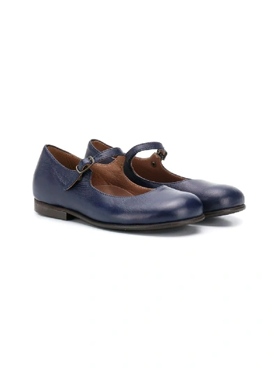 Pèpè Kids' Mary-jane Buckle Ballerinas In Blue