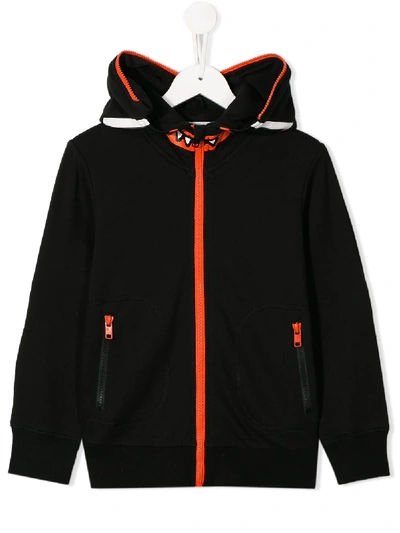 Stella Mccartney Kids' Bandit Zip-up Cotton Sweatshirt Hoodie In Black