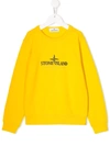 Stone Island Junior Kids' Graphic Print Sweatshirt In Yellow