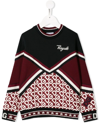 Dolce & Gabbana Kids' Dg Logo Print Sweatshirt In Red