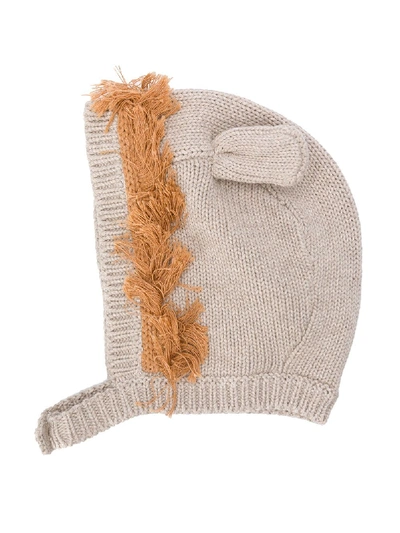 Stella Mccartney Babies' Mane Detail Hat In Neutrals