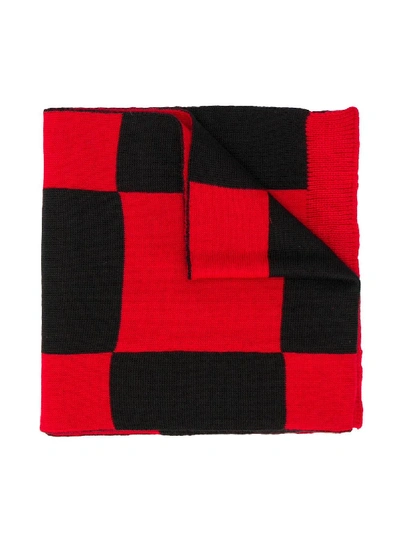 N°21 格纹针织围巾 In Red
