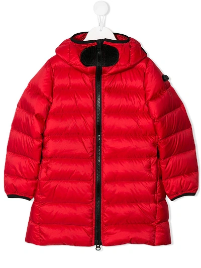 Ai Riders On The Storm Kids' Padded Parka Coat In Red