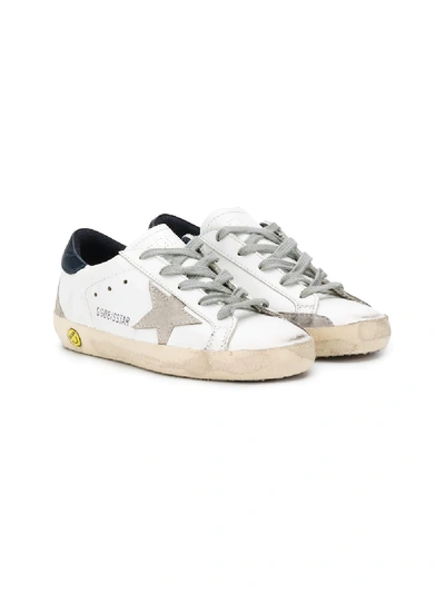 Golden Goose Kids' Super Star Leather Upper And Heel Suede Star And S In White