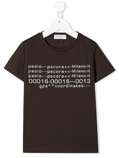 Paolo Pecora Kids' Logo Print T-shirt In Brown