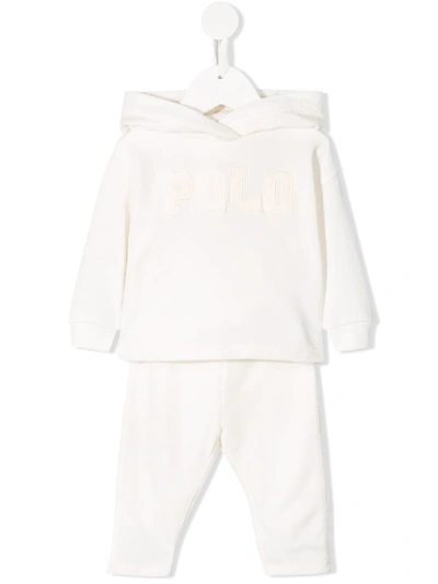 Ralph Lauren Girls' Polo Hoodie & Pants Set - Baby In White