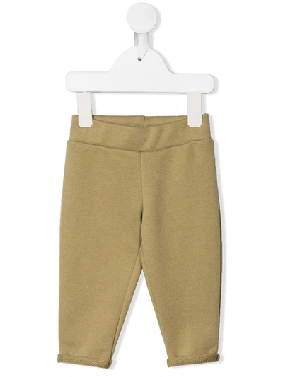 Eshvi Babies' High-waisted Track Trousers In Green