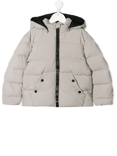 Herno Kids' Hooded Padded Jacket In Grey