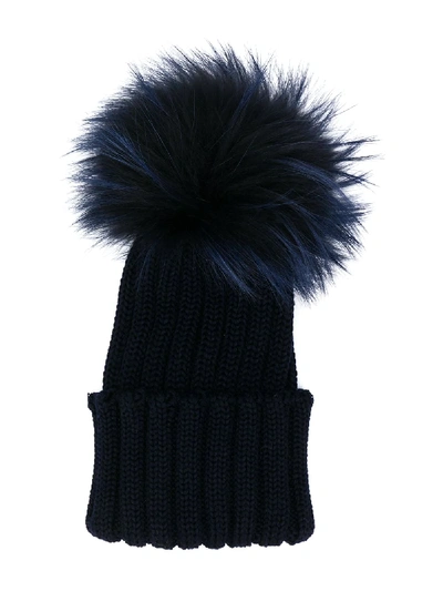 Siola Kids' Pompom Detailed Knitted Hat In Blue