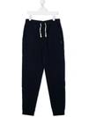 Ralph Lauren Kids' Embroidered Logo Track Pants In Blue