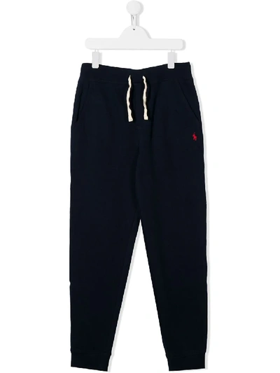Ralph Lauren Kids' Embroidered Logo Track Pants In Blue