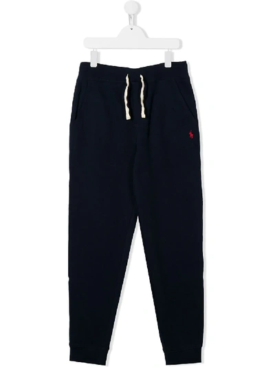 Polo Ralph Lauren Kids' Embroidered Logo Track Pants In Blue