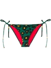 La Doublej Floral Leopard Print Bikini Bottoms In Flower Leopard Verde