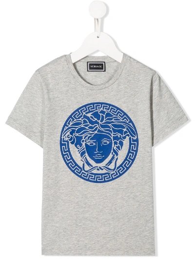 Young Versace Kids' Medusa Print T-shirt In Grey