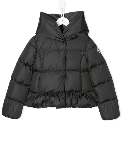 Moncler Kids' Hooded Padded Jacket In Grey