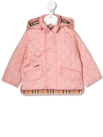 Burberry Babies' Quilted Jacket In Pink