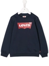 Levi's Kids' Logo Print Crew Neck Sweatshirt In Blue