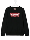 Levi's Teen Logo Print Sweatshirt In Black